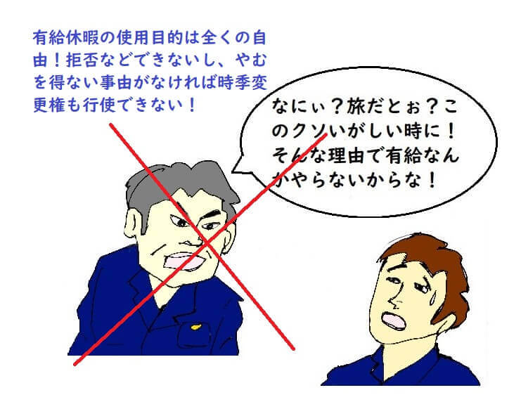 有給休暇自由利用の原則をイメージさせるイラスト
